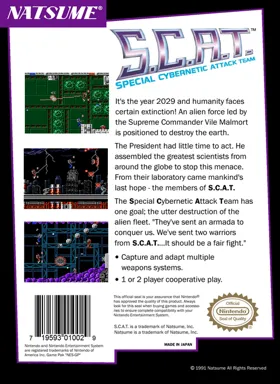 S.C.A.T. - Special Cybernetic Attack Team (USA) (Beta) box cover back